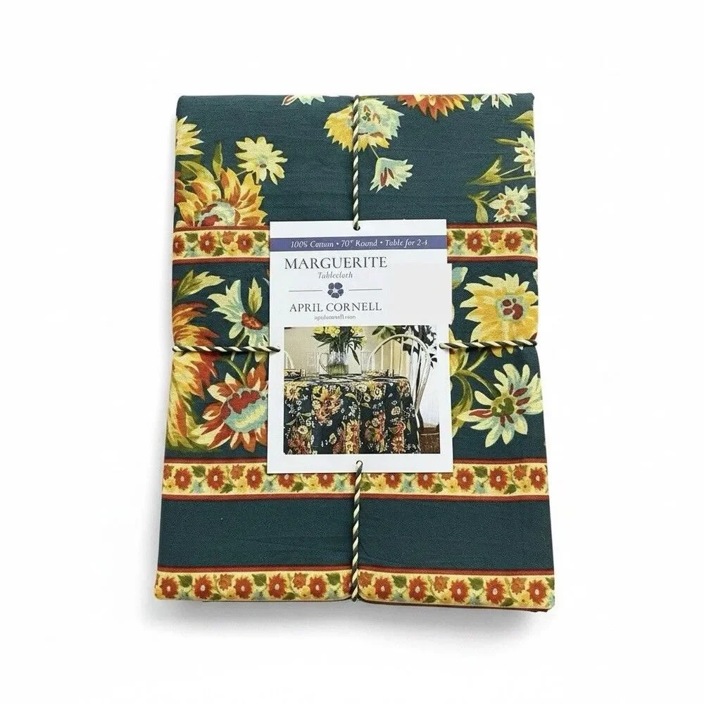 April Cornell Marguerite Floral Tablecloth 60x102 Colorful 12 Napkins 13 PC NEW